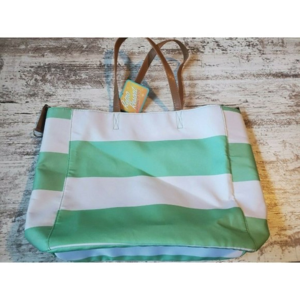 Retro Resort Handbag to Tote Mint Green & White
